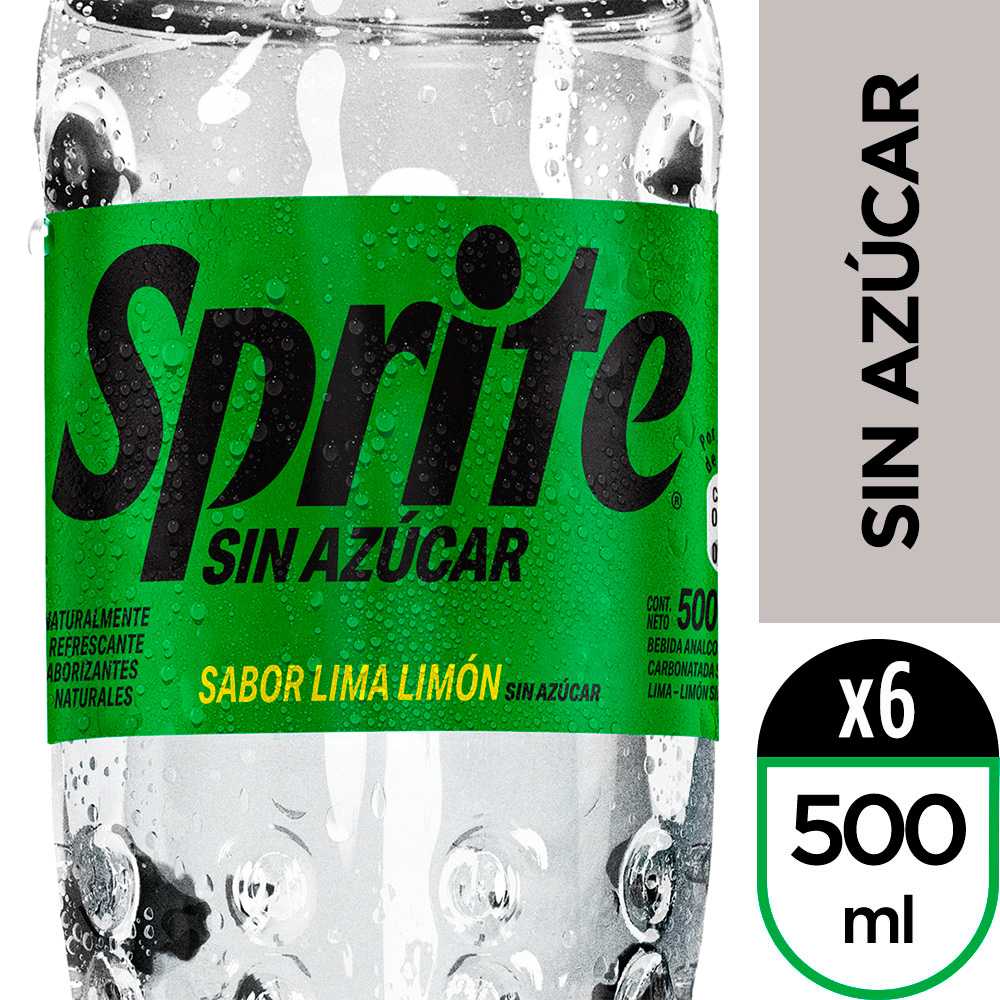 Sprite sin azúcar 500 ml 6pack