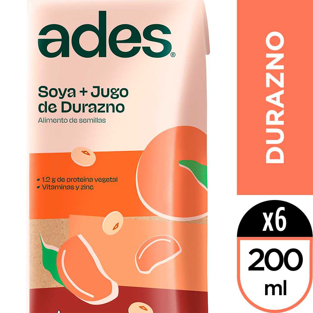 Ades durazno 200 ml 6pack