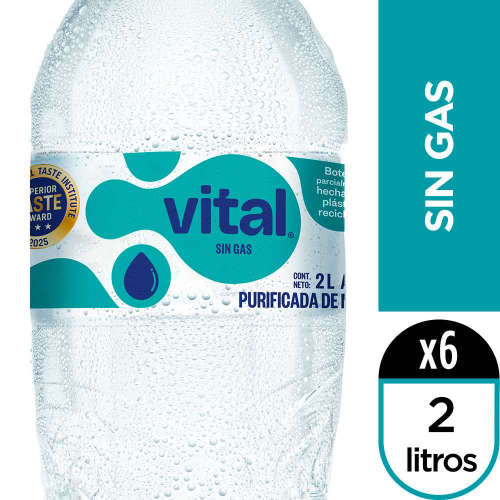 Vital sin gas 2 lt 6pack