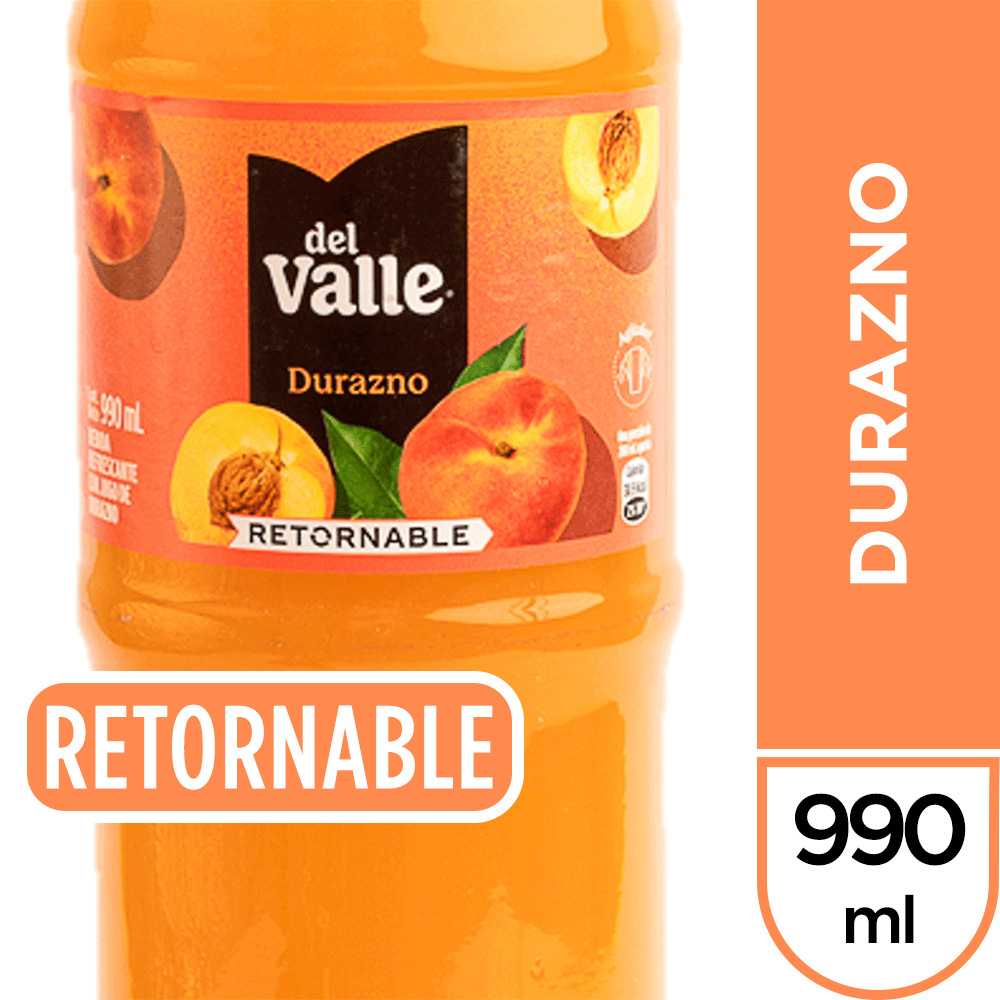 Del valle néctar durazno vidrio retornable 990 ml