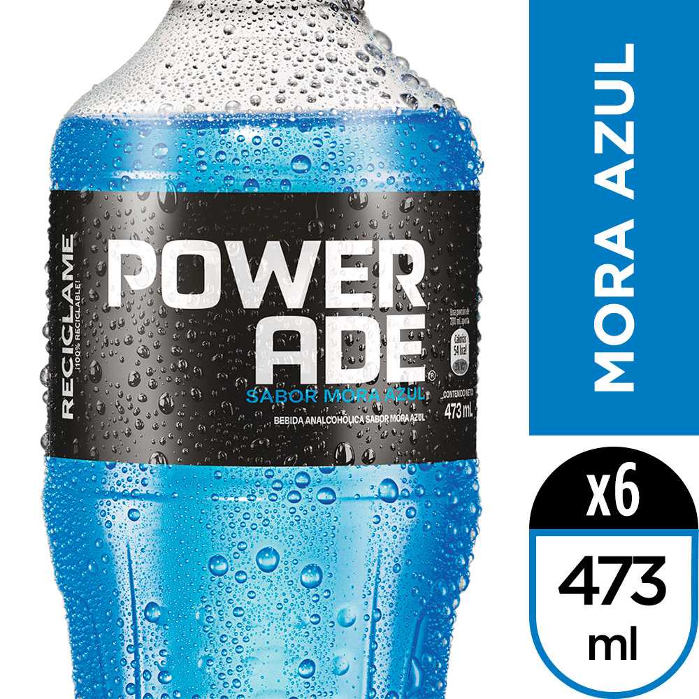 Powerade  mora azul 473 ml 6pack