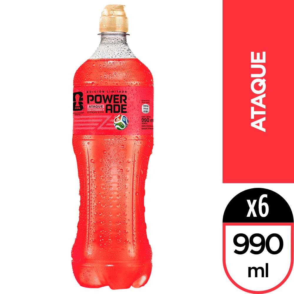 Powerade ataque 990 ml 6pack