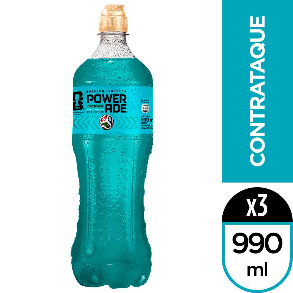 Powerade contrataque 990 ml 3pack