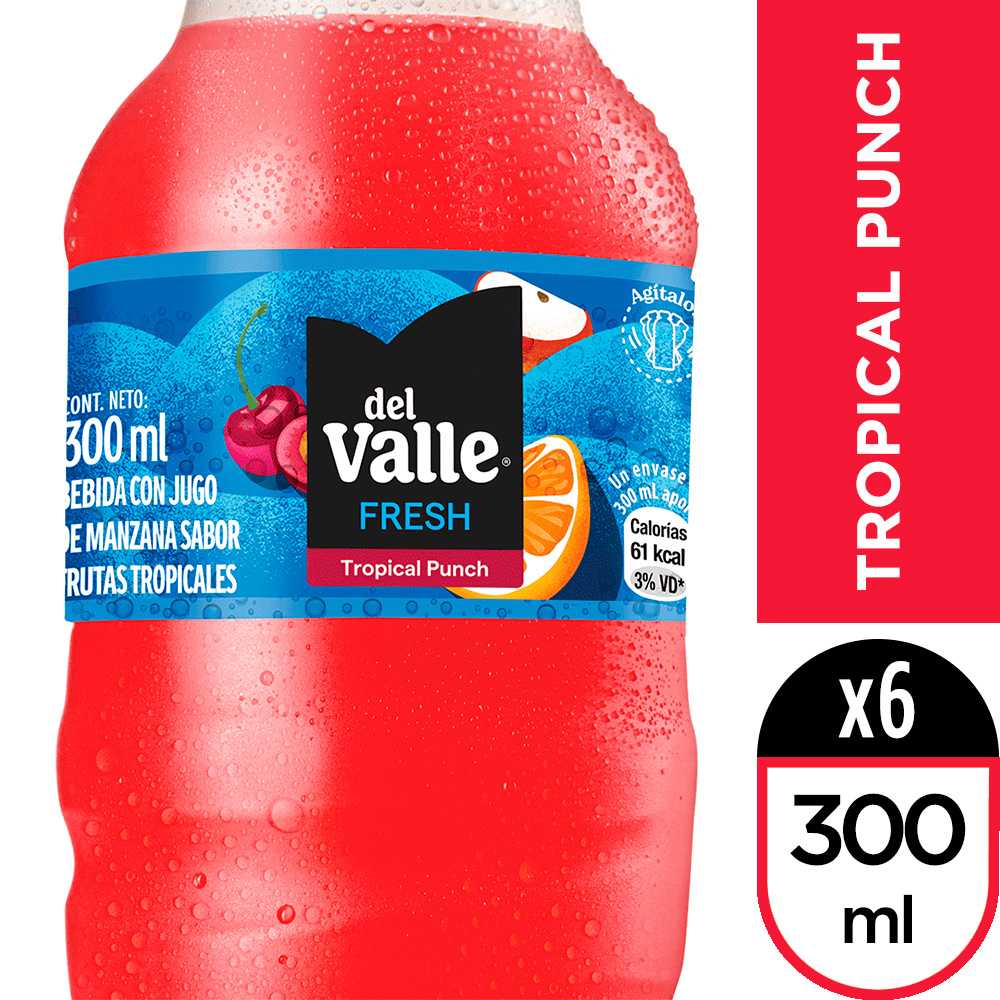 Del valle fresh tropical punch 300 ml 6pack