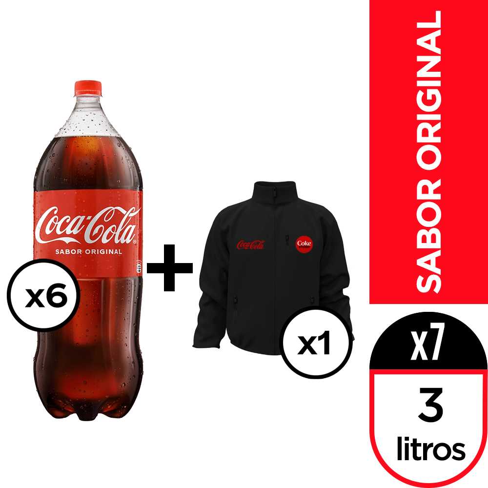 Coca-cola 3 lt 6pack + chamarra coke studio