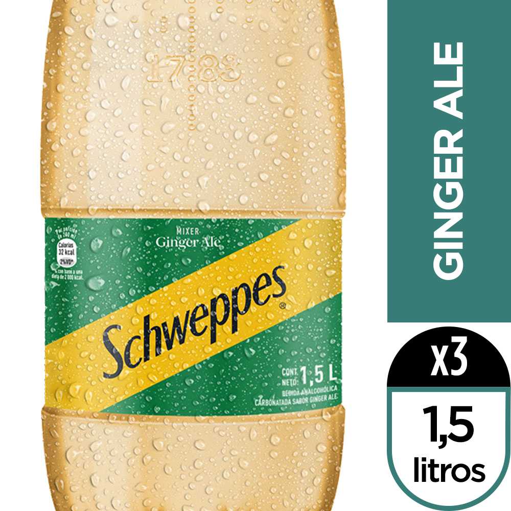 Schweppes ginger ale 1,5 lt 3 pack