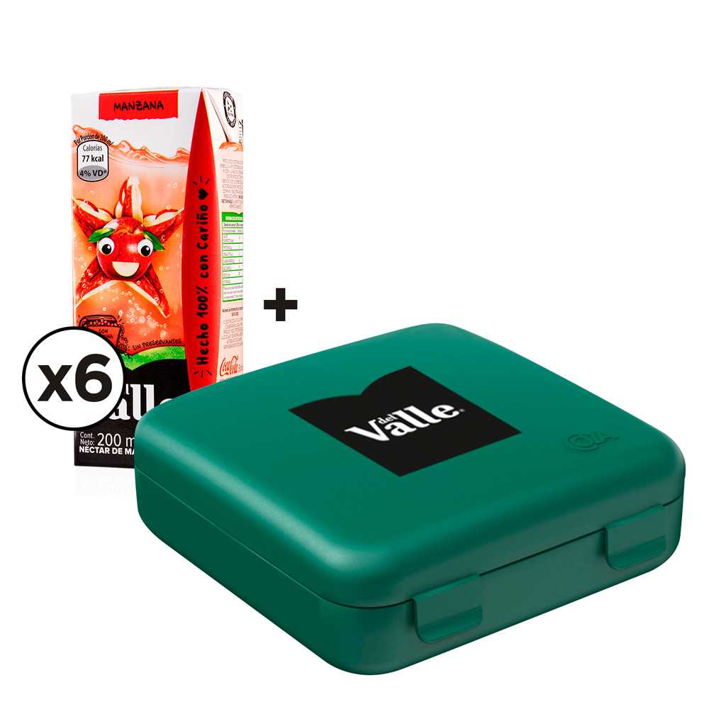 Del valle néctar manzana 200 ml 6pack + sandwichera