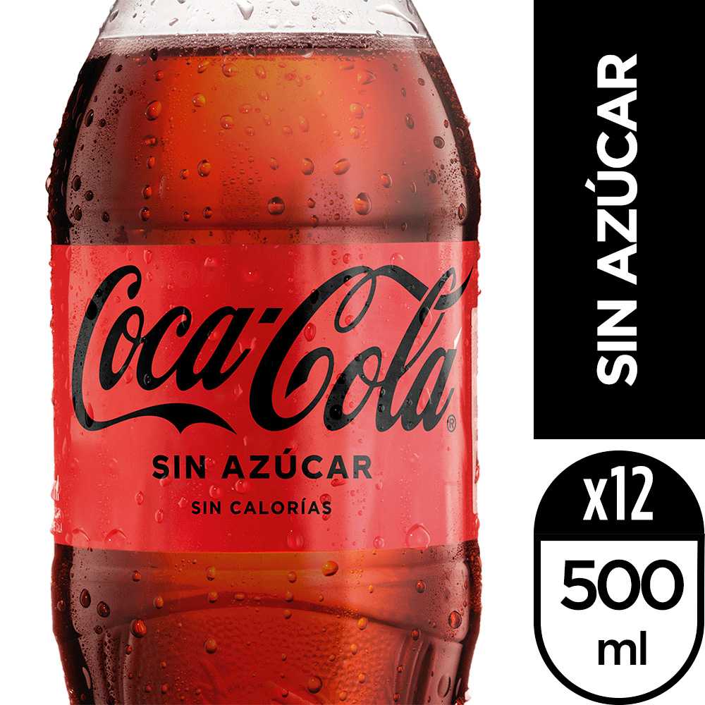 Coca-cola sin azúcar 500 ml 12pack