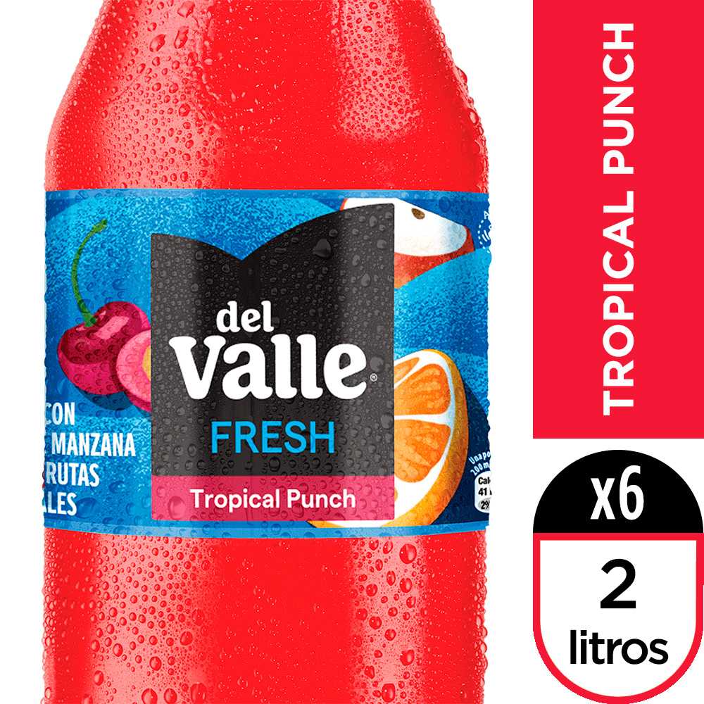 Del valle fresh tropical punch 2 lt 6pack