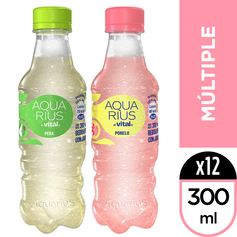 Aquarius pera 300 ml 6pack + aquarius pomelo 300 ml 6pack