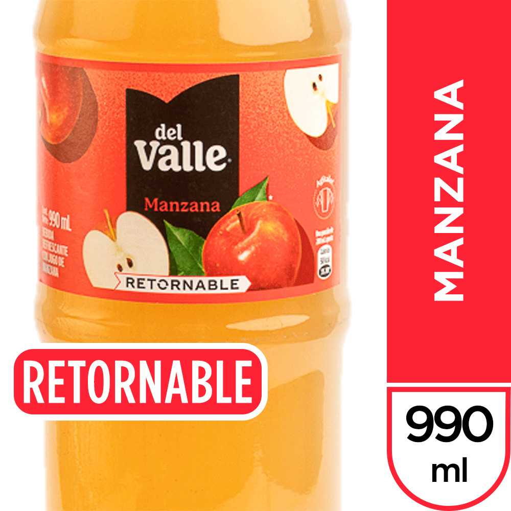 Del valle néctar manzana vidrio retornable 990 ml