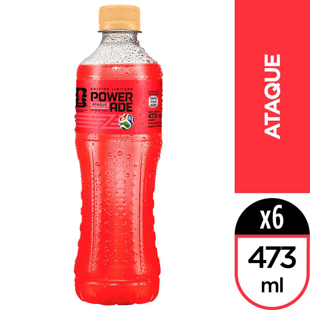 Powerade ataque 473 ml 6pack