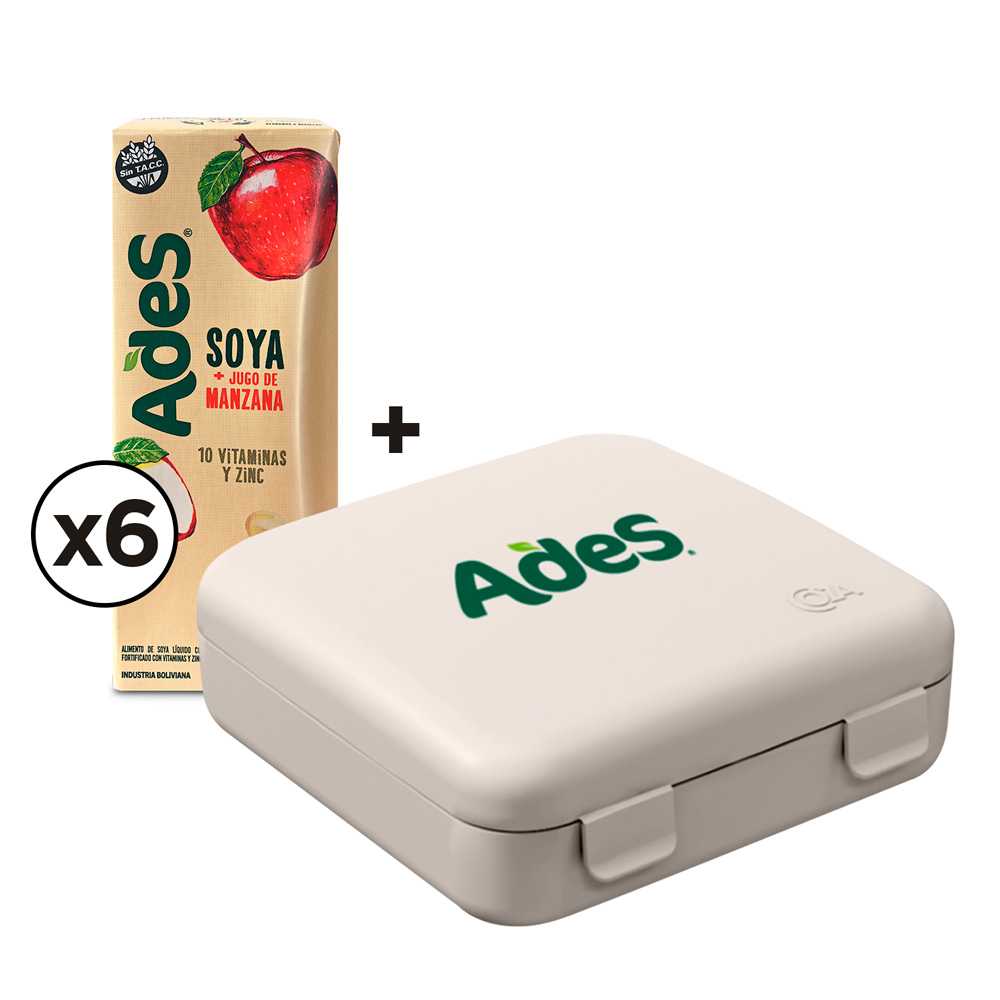 Ades manzana 200 ml 6pack + sandwichera