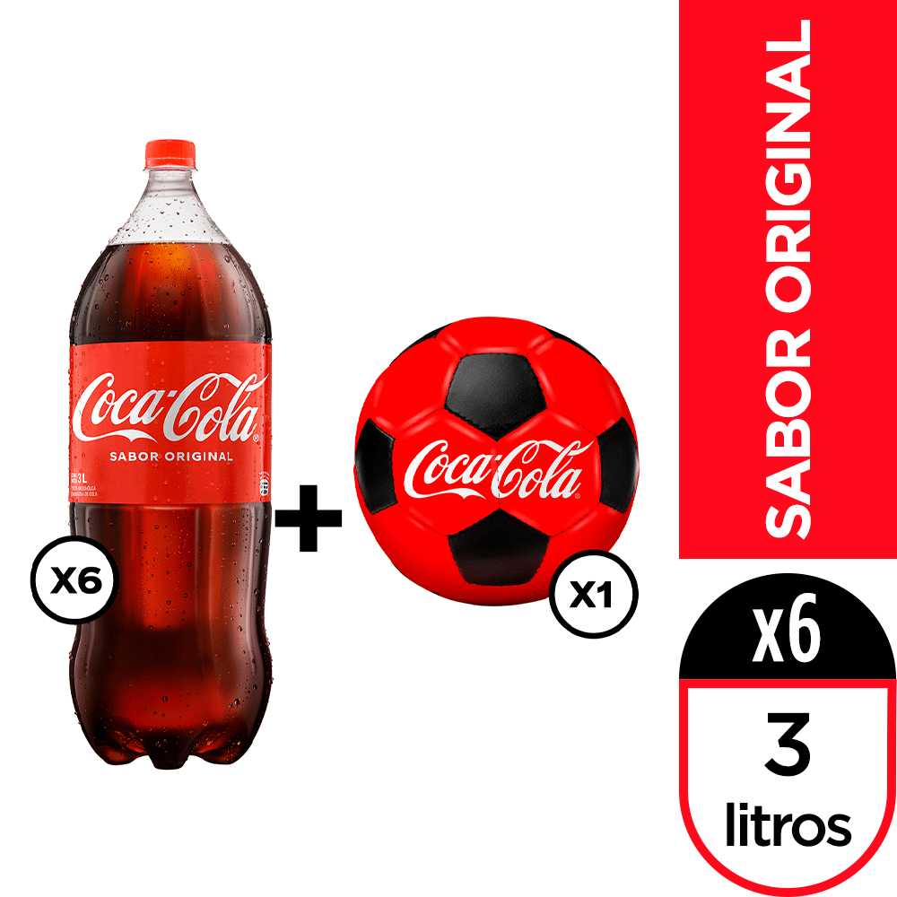 Coca-cola 3 lt 6pack + pelota coca-cola