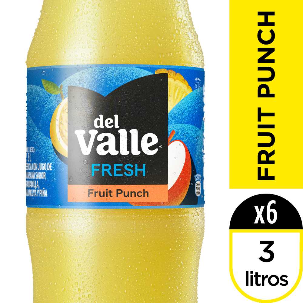 Del valle fresh fruit punch 3lt 6pack