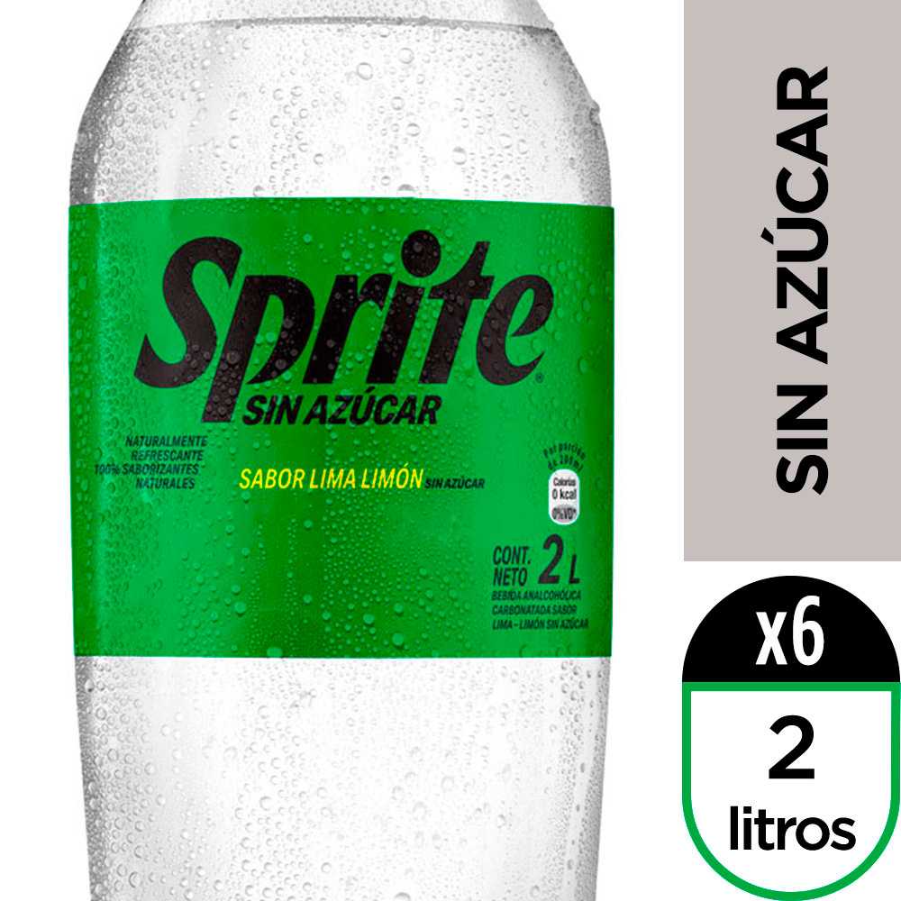 Sprite sin azúcar 2 lt 6pack