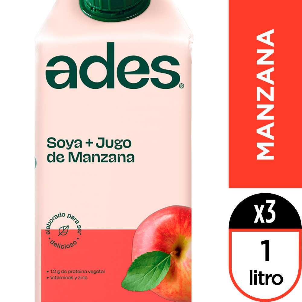 Ades manzana 1 lt 3pack