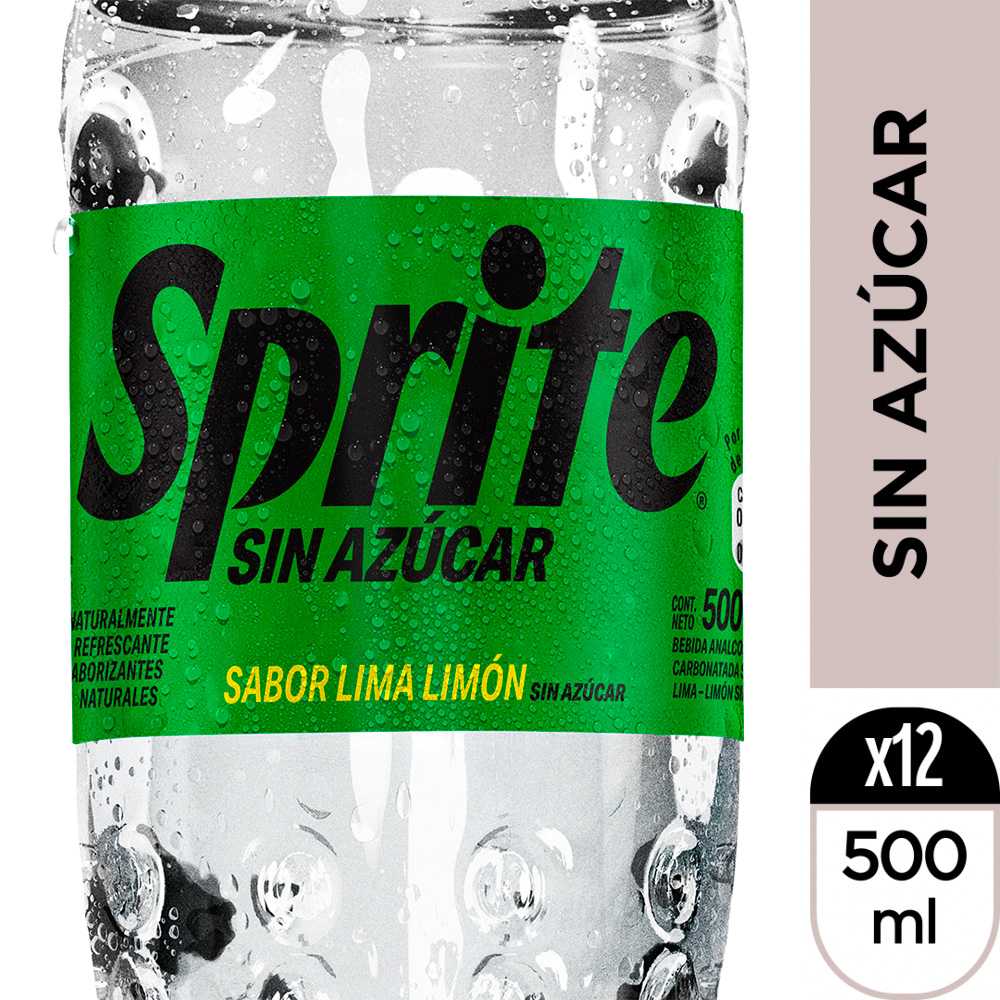 Sprite sin azúcar 500ml 12pack