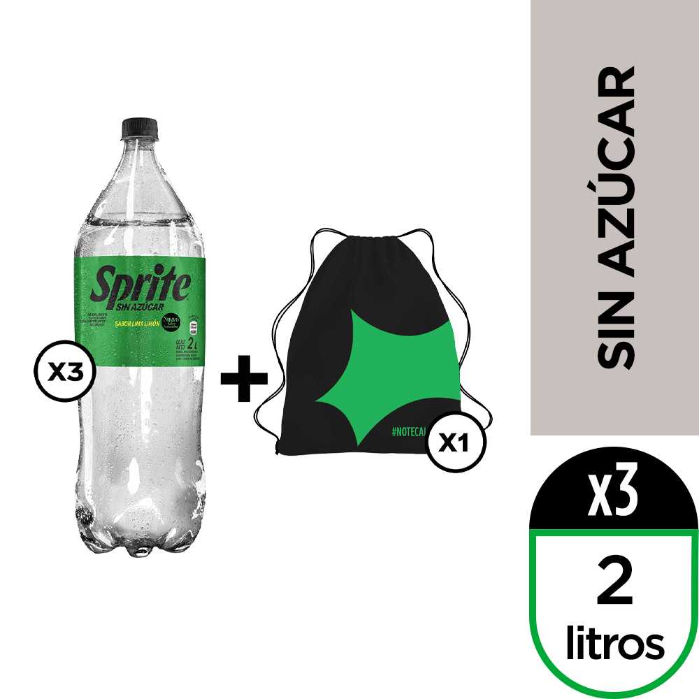 Sprite 2 lt sin azúcar 3pack + gymbag