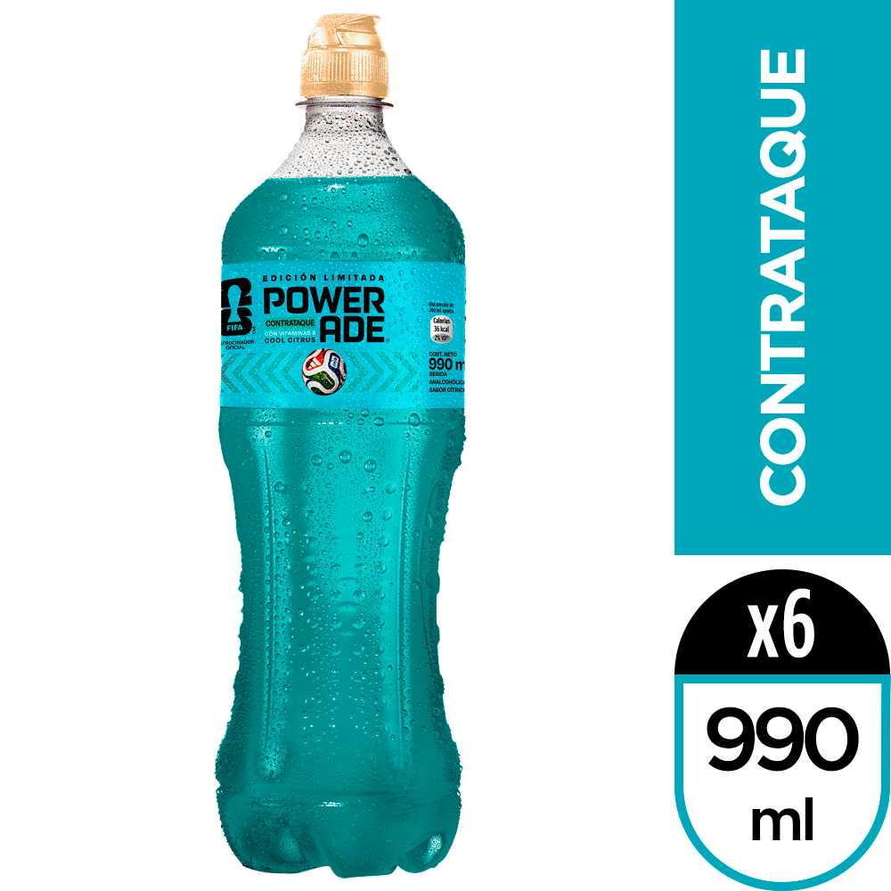 Powerade contrataque 990 ml 6pack
