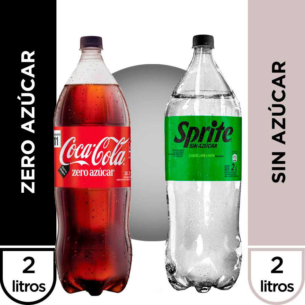 Coca-cola sin azúcar 2 lt + sprite sin azúcar 2 lt
