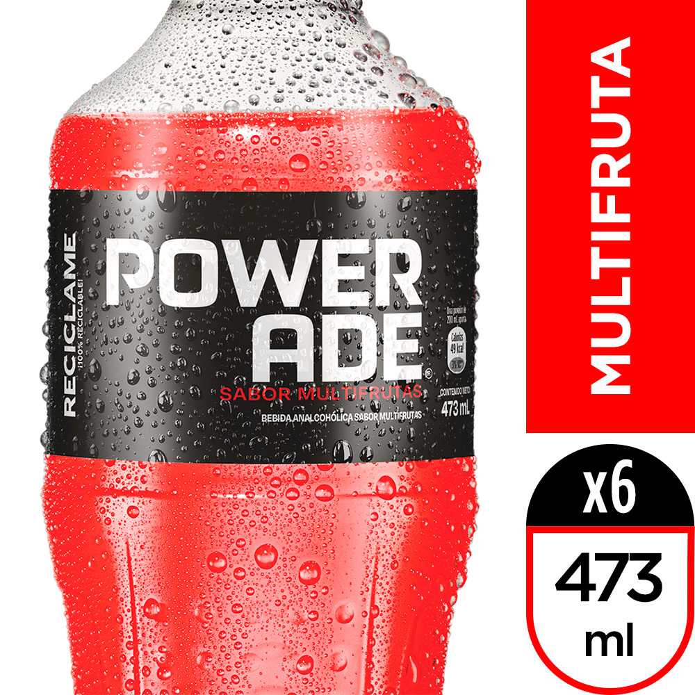 Powerade  multifruta 473 ml 6pack