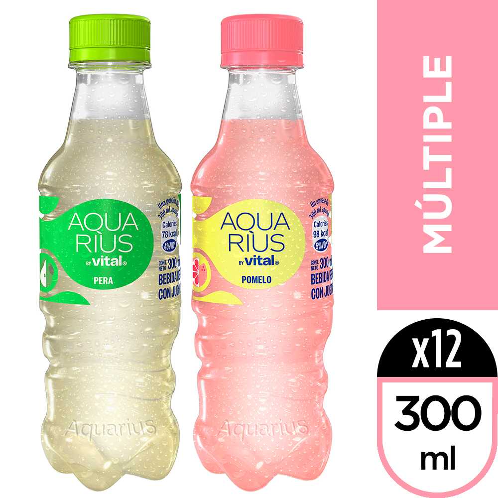 Aquarius pera 300 ml 6pack + aquarius pomelo 300 ml 6pack