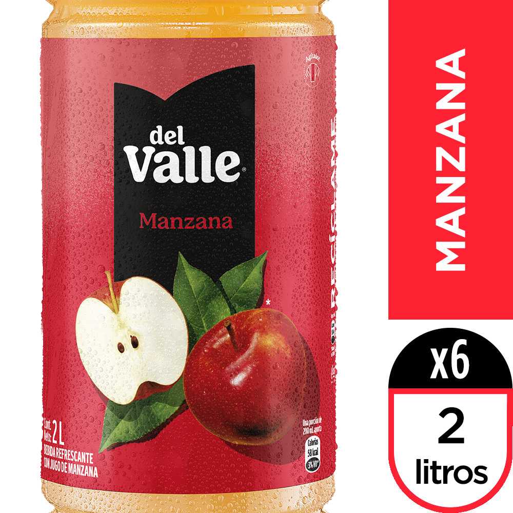 Del valle néctar manzana 2 lt 6pack