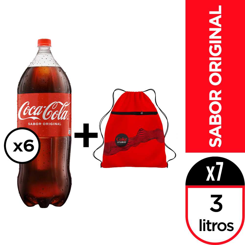 Coca-cola 3 lt 6pack + gymbag