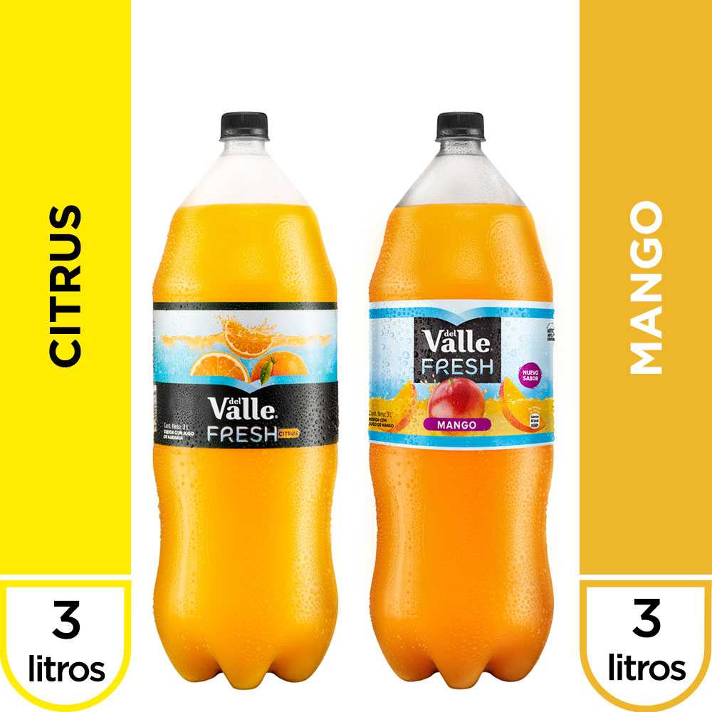 Del valle fresh critus 3 lt + del valle fresh mango 3 lt