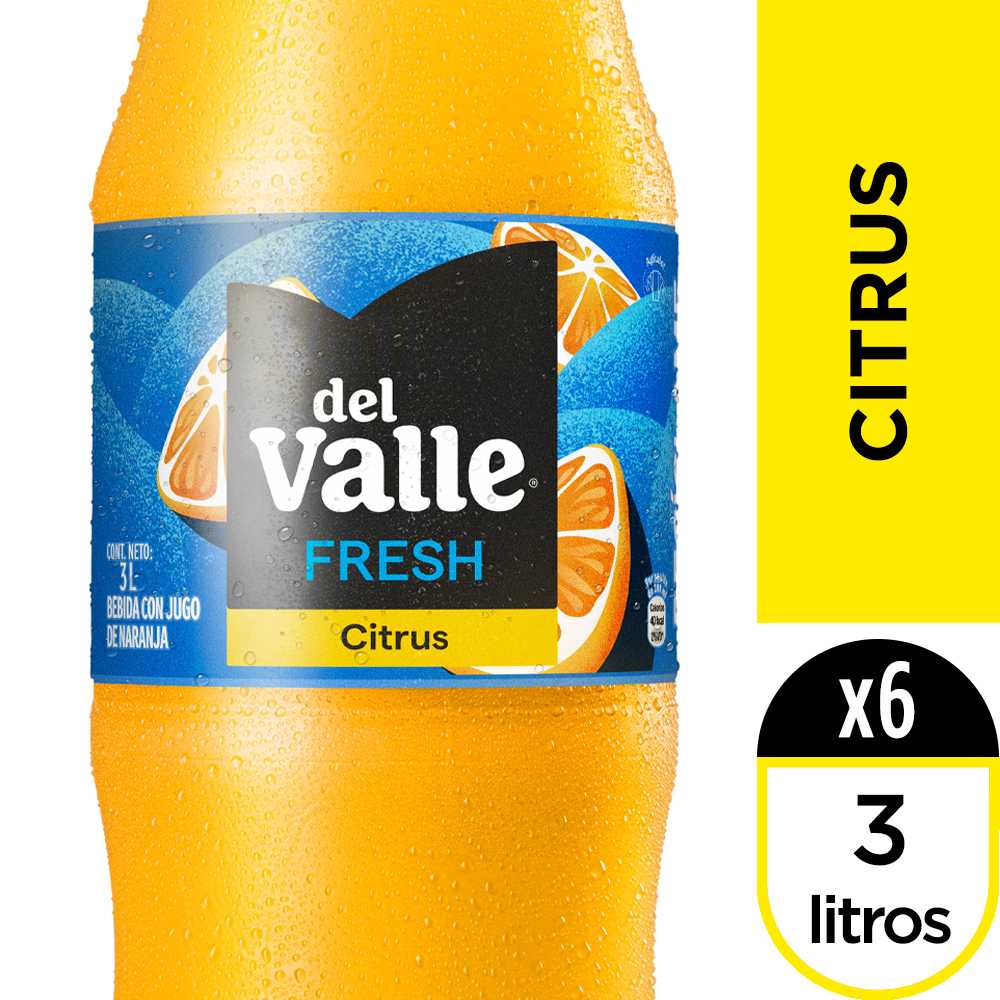 Del valle fresh citrus 3lt 6pack