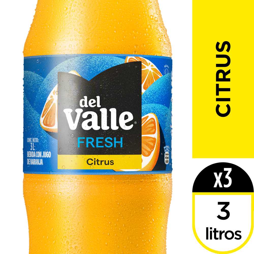 Del valle fresh citrus 3lt 3 pack