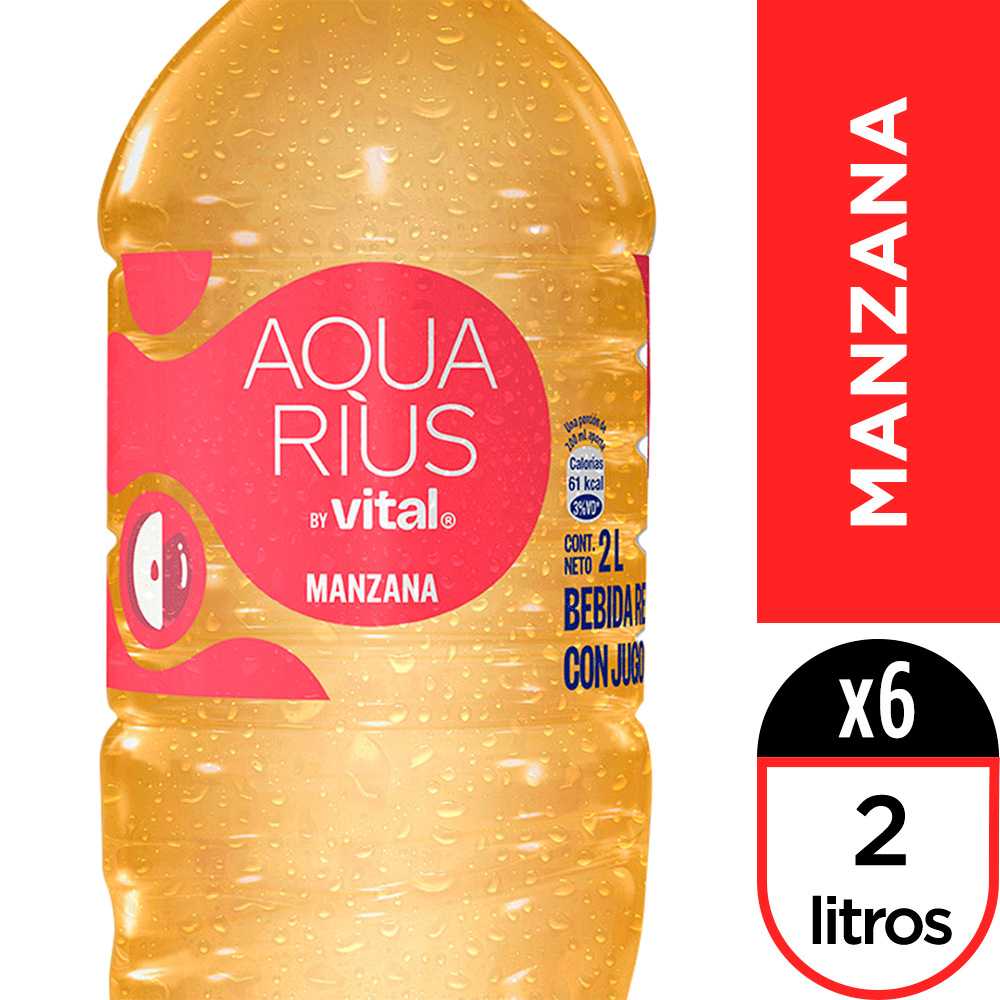 Aquarius manzana 2 lt 6pack