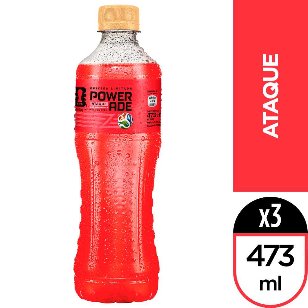Powerade ataque 473 ml 3pack