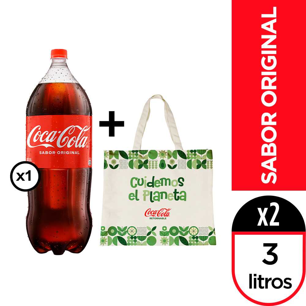 Coca-cola 3 lt + ecobolsa coca-cola