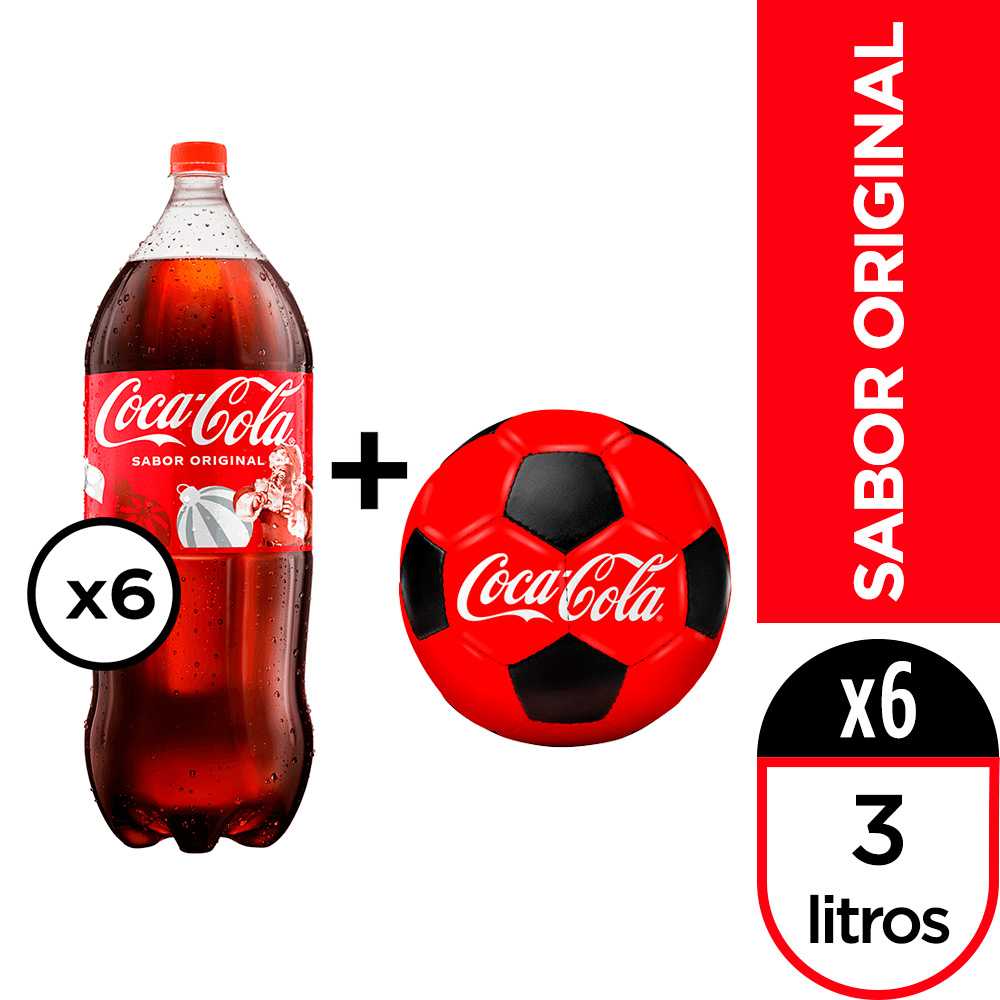 Coca-cola 3 lt 6pack + pelota coca-cola