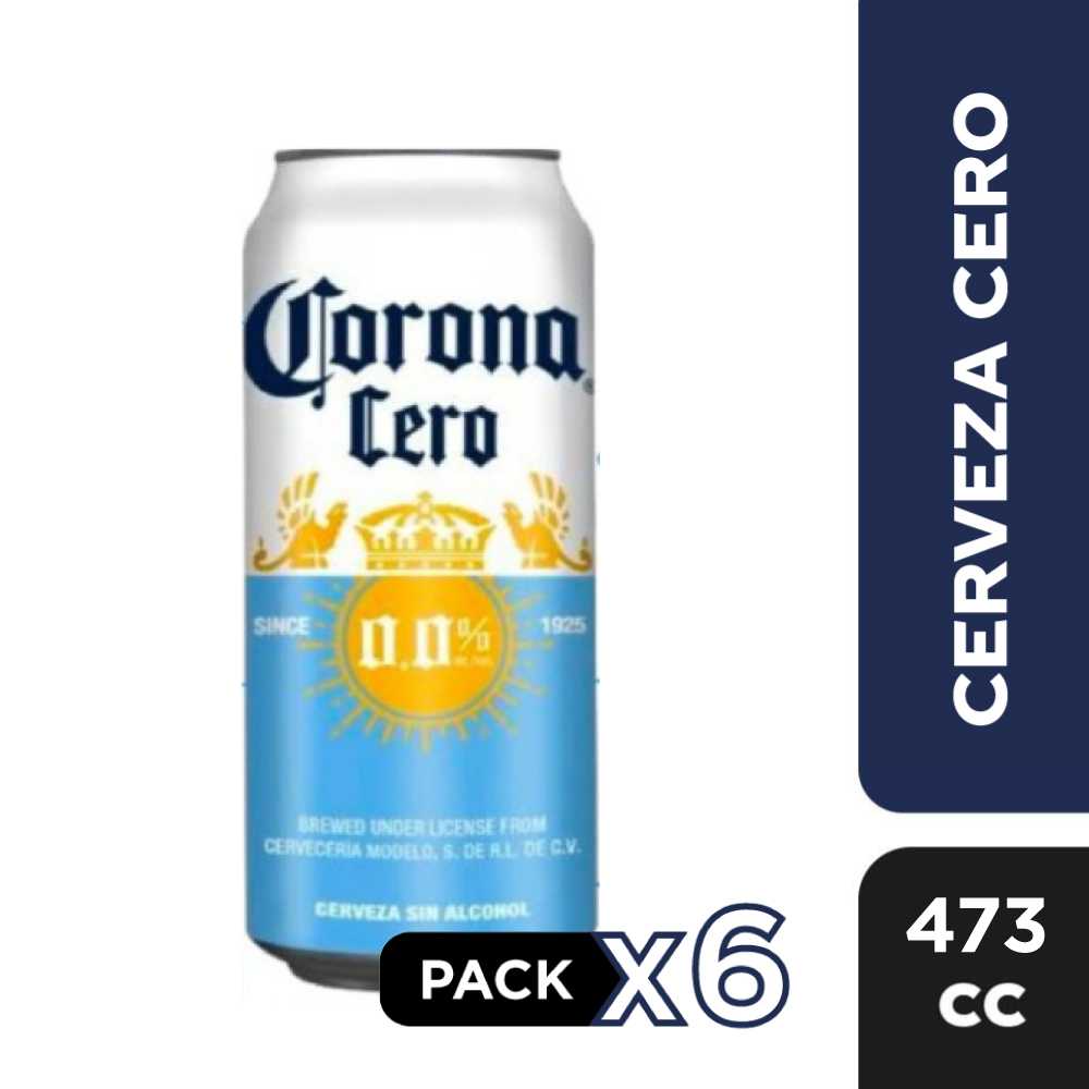 Cerveza corona lata sin alcohol 0° 6 x 473 cc