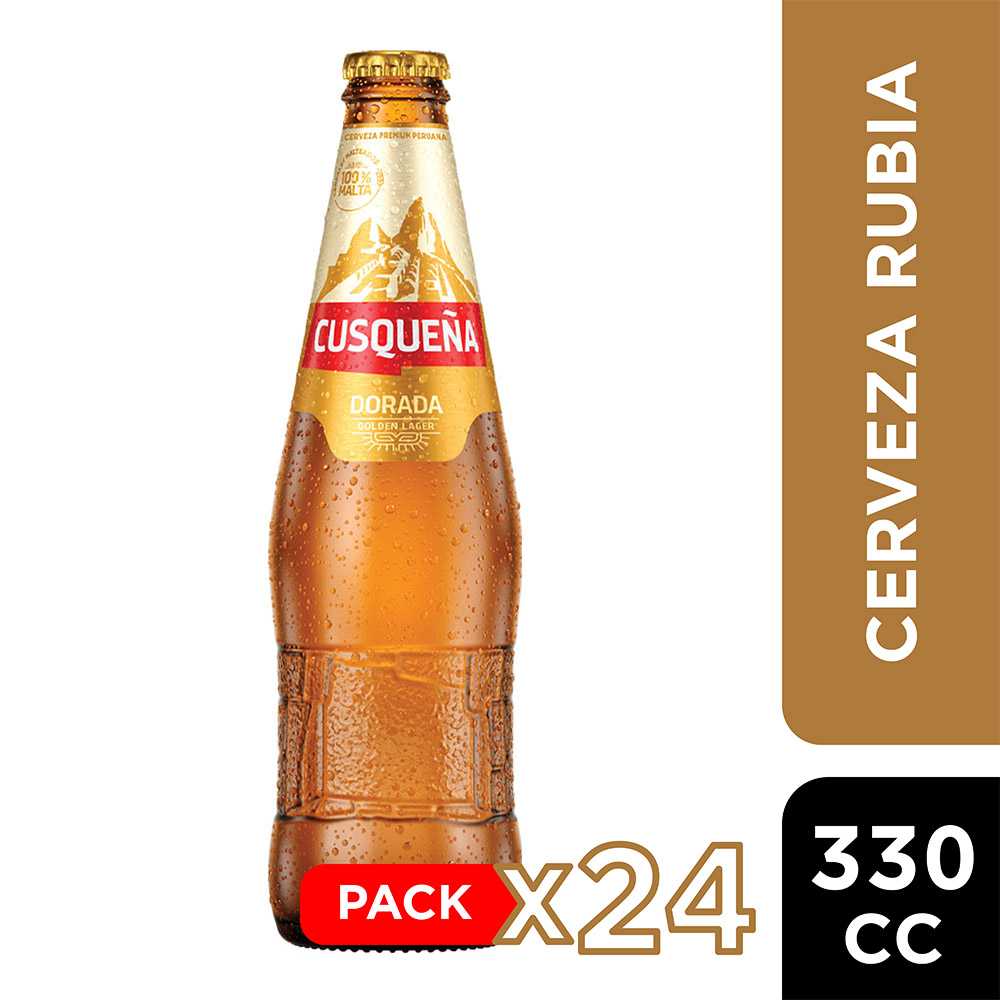 Cerveza cusqueña vidrio 24 x 330 cc