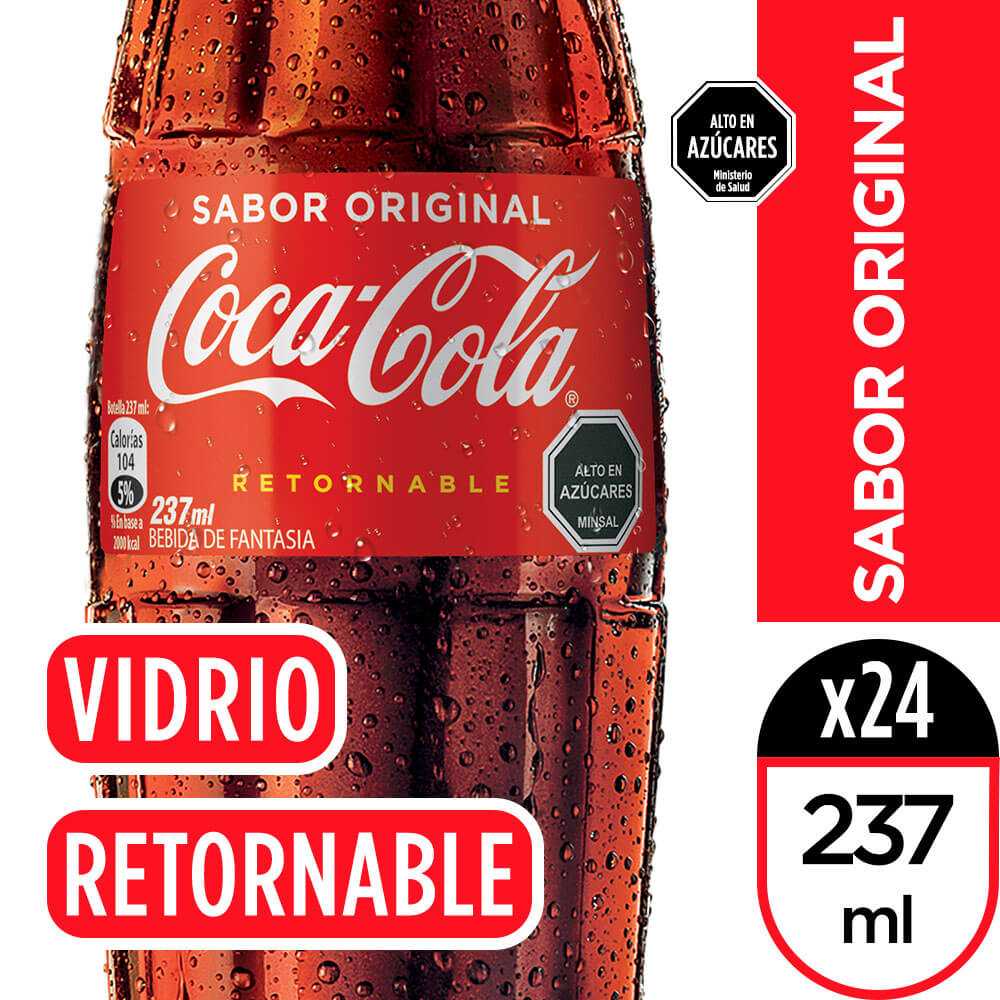 Coca-cola sabor original vidrio retornable 24 x 237 ml