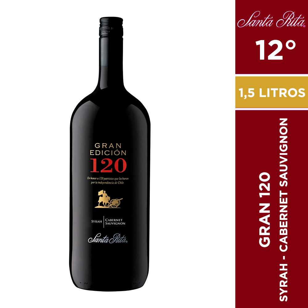 Vino 120 gran edición syrah - carbernet sauvignon 1,5 lt