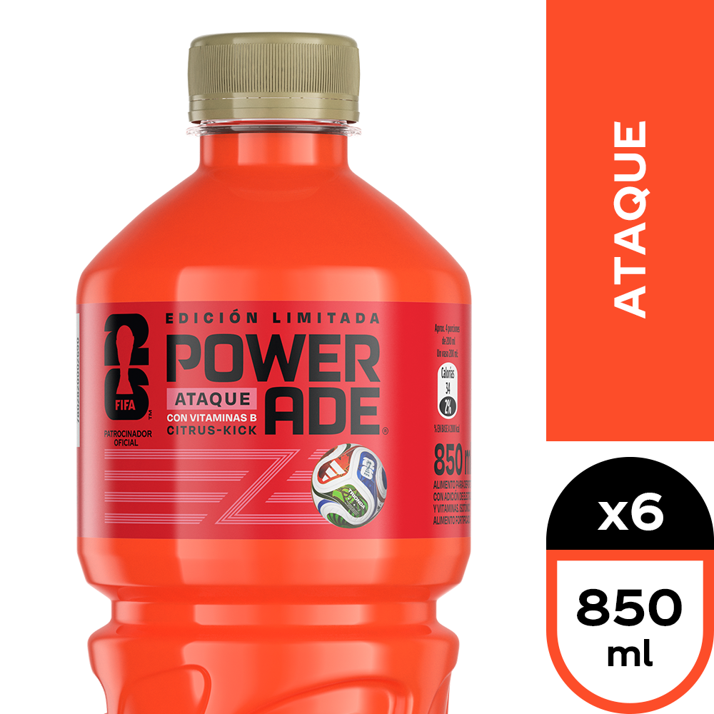 Powerade ataque 6 x 850 ml