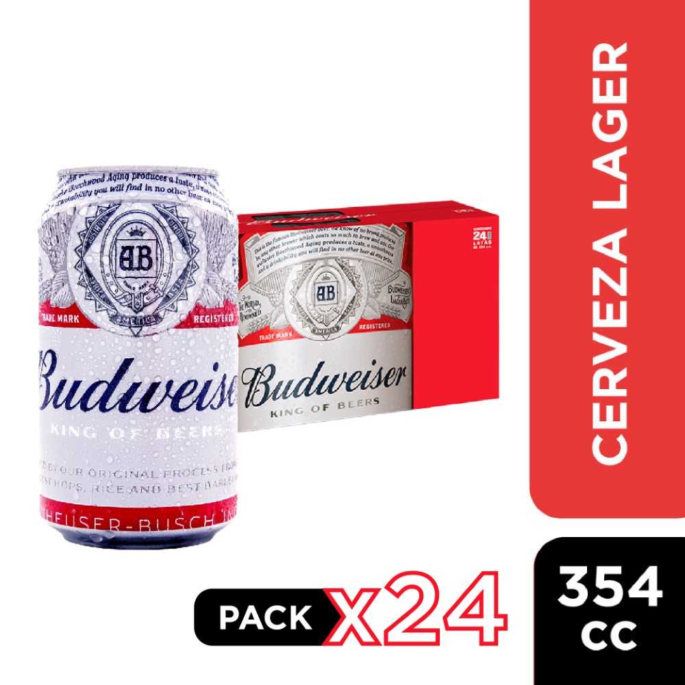 Cerveza budweiser lata 24 x 354 cc