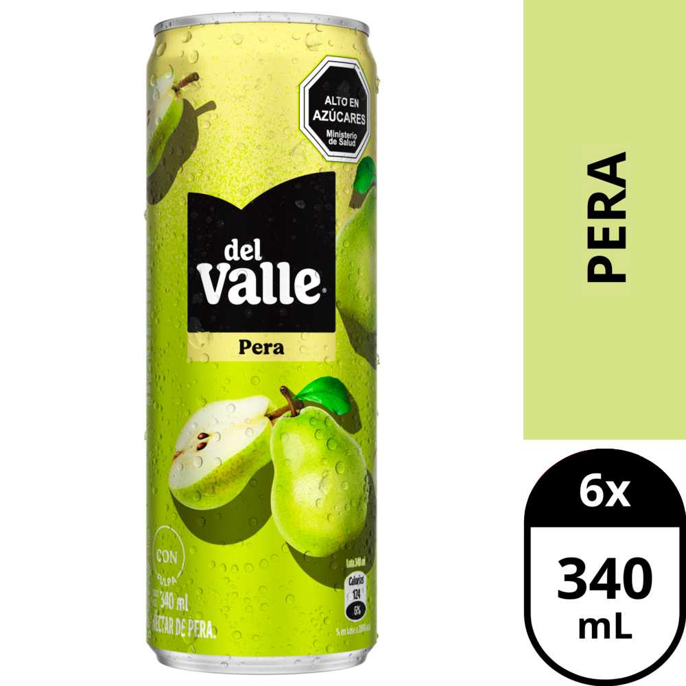 Del valle lata pera 6 x 340 ml