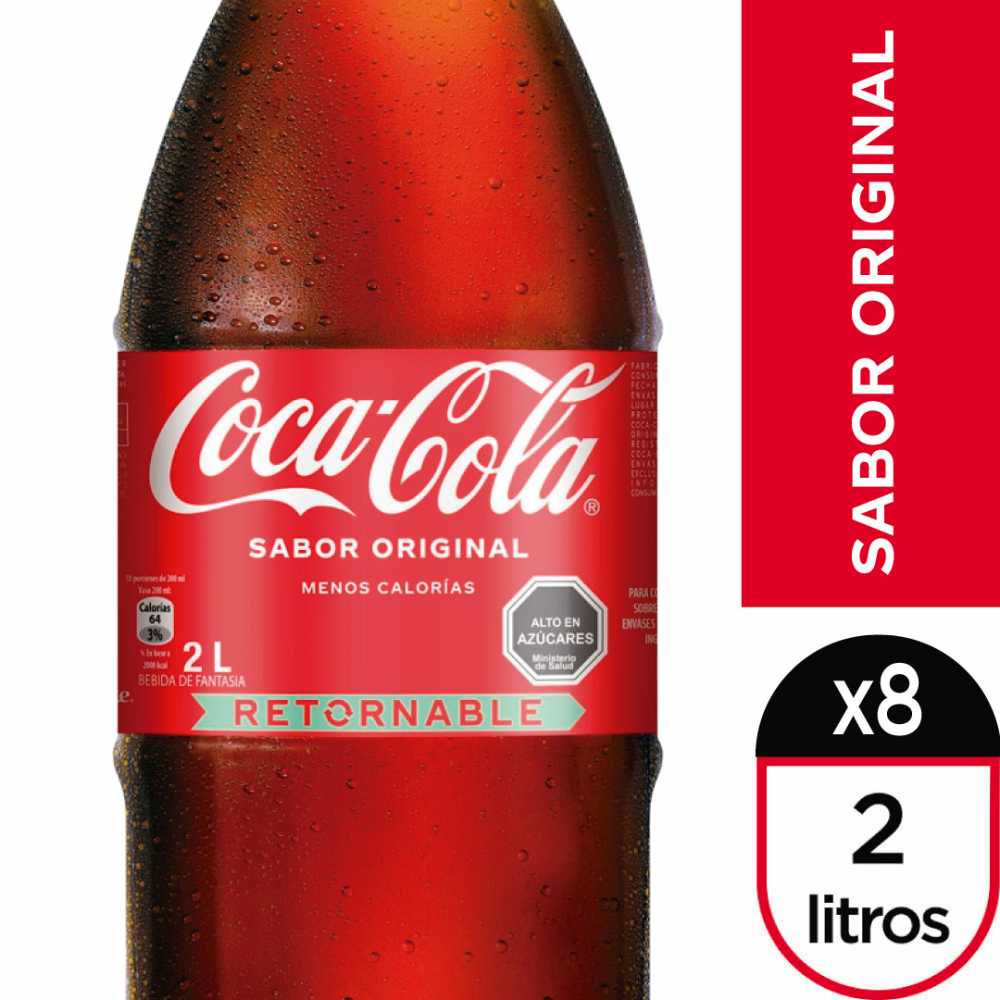 Coca-cola sabor original retornable 8 x 2 lt