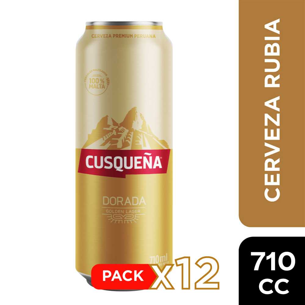Cerveza cusqueña lata 12 x 710 cc