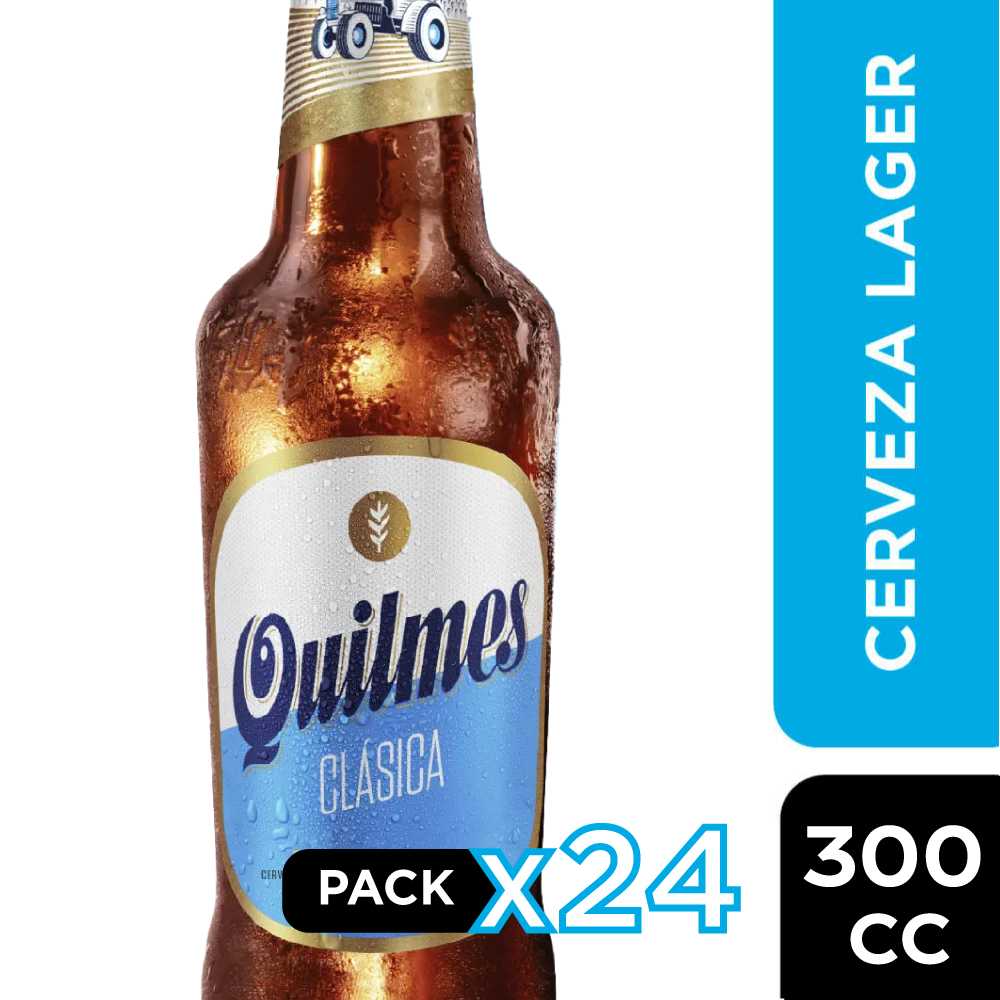 Cerveza quilmes vidrio 24 x 300 cc