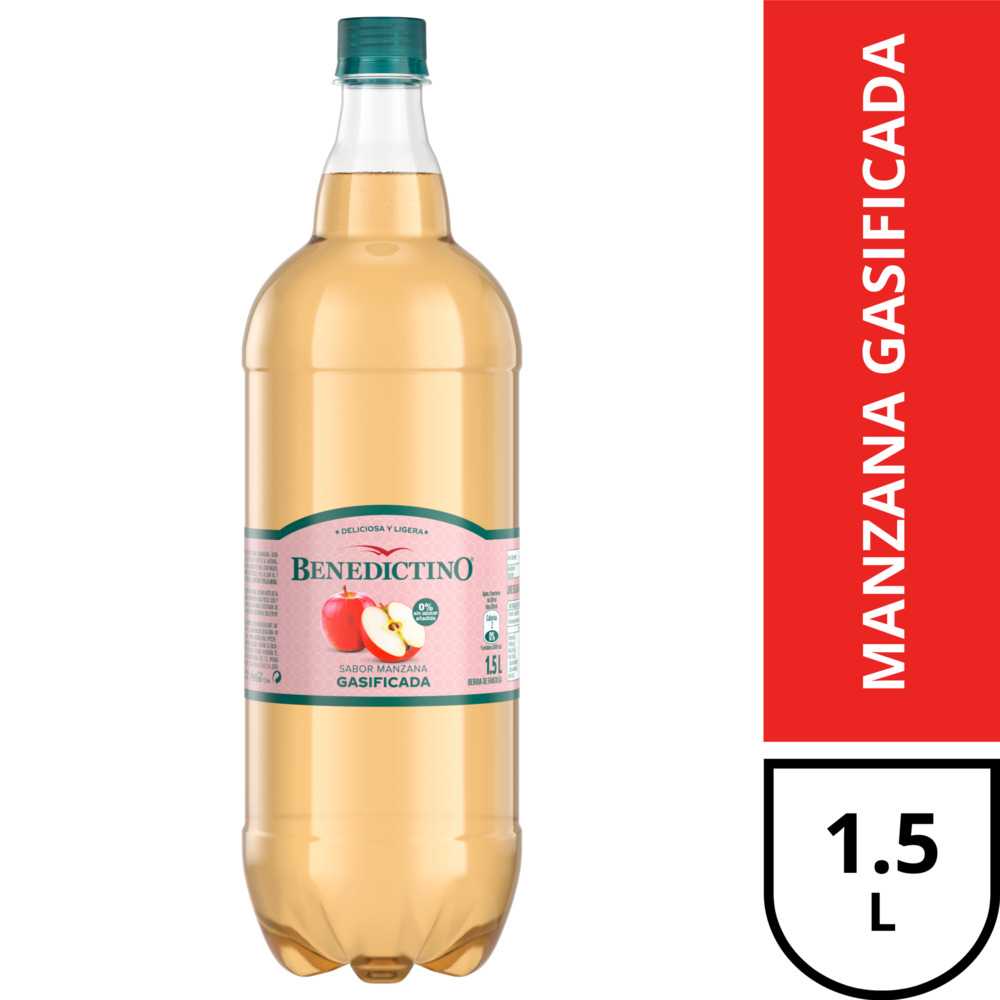 Benedictino gasificada manzana 1,5 lt