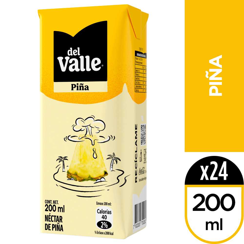 Del valle nectar piña 24 x 200 ml