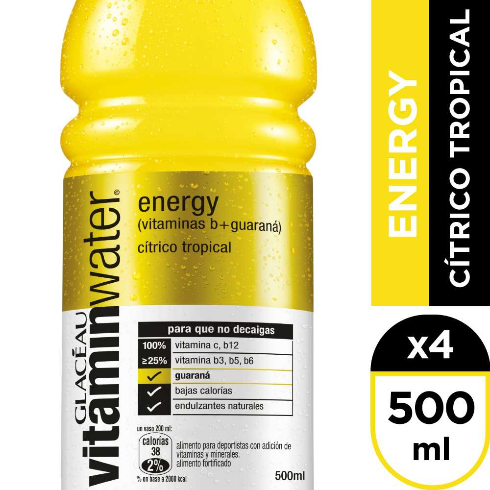 Vitamin water energy citrico tropical 4 x 500 ml