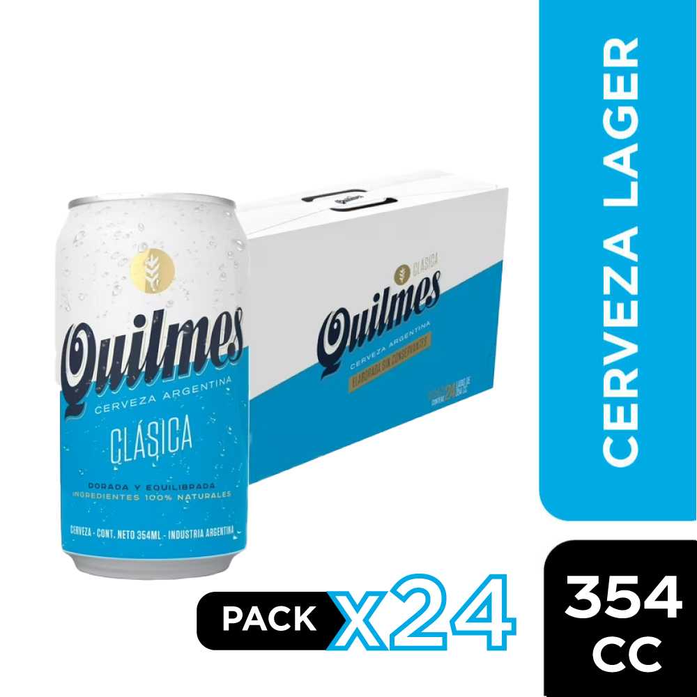 Cerveza quilmes lata 24 x 354 cc